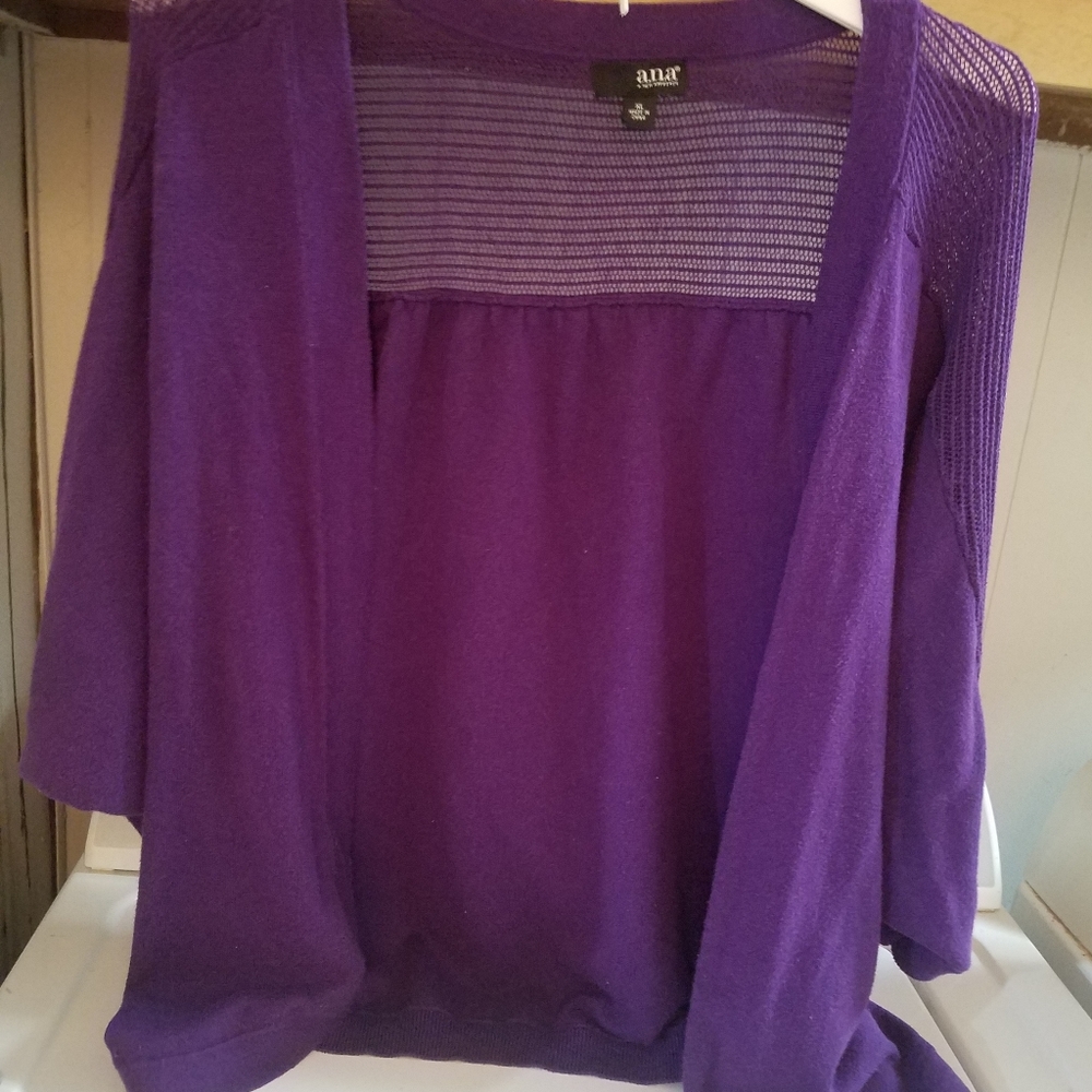 A.N.A. Cardigan Sweater Purple Size XL